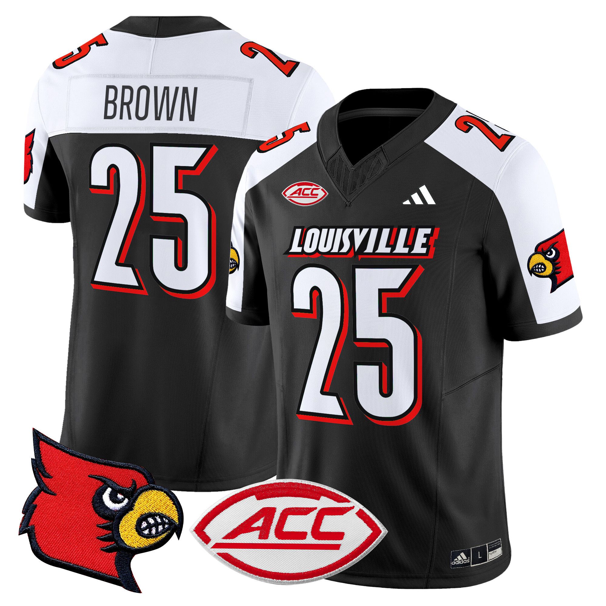 Men Louisville Cardinals #25 Brown Black 2024 Vapor Limited NCAA Jersey
